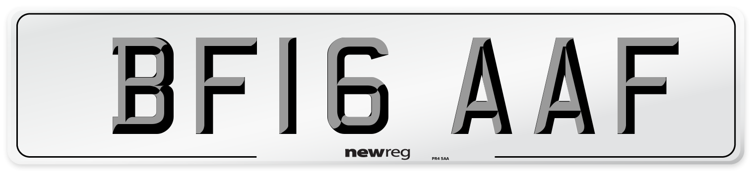 BF16 AAF Number Plate from New Reg